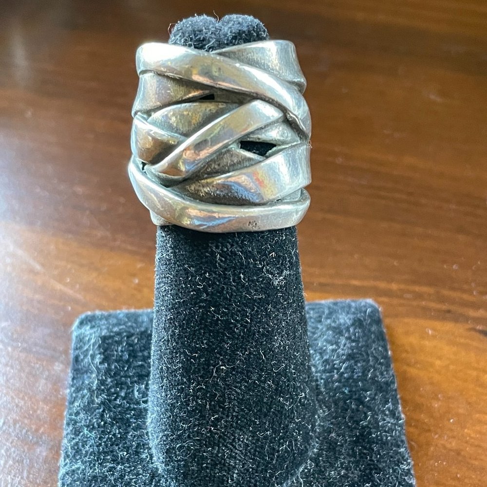 Handcrafted sterling silver "bandage" ring - Mexican modern - Picture 2 of 5